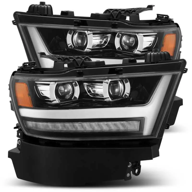 Alpharex 19-20 Ram 1500Hd Pro-Series Proj Headlights Plnk Style Jet Blk W/Activ Light/Seq Signal/Drl 1