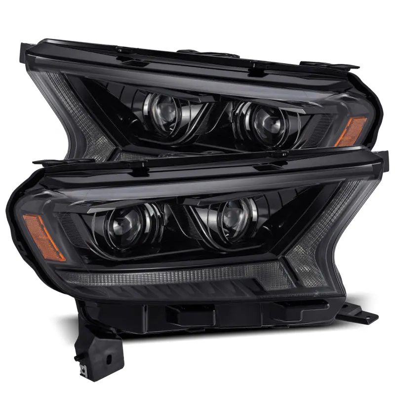 Alpharex 2016+ Ford Ranger Pro-Series Proj Headlights Plank Style Alpha Black W/Seq Signal/Drl 1