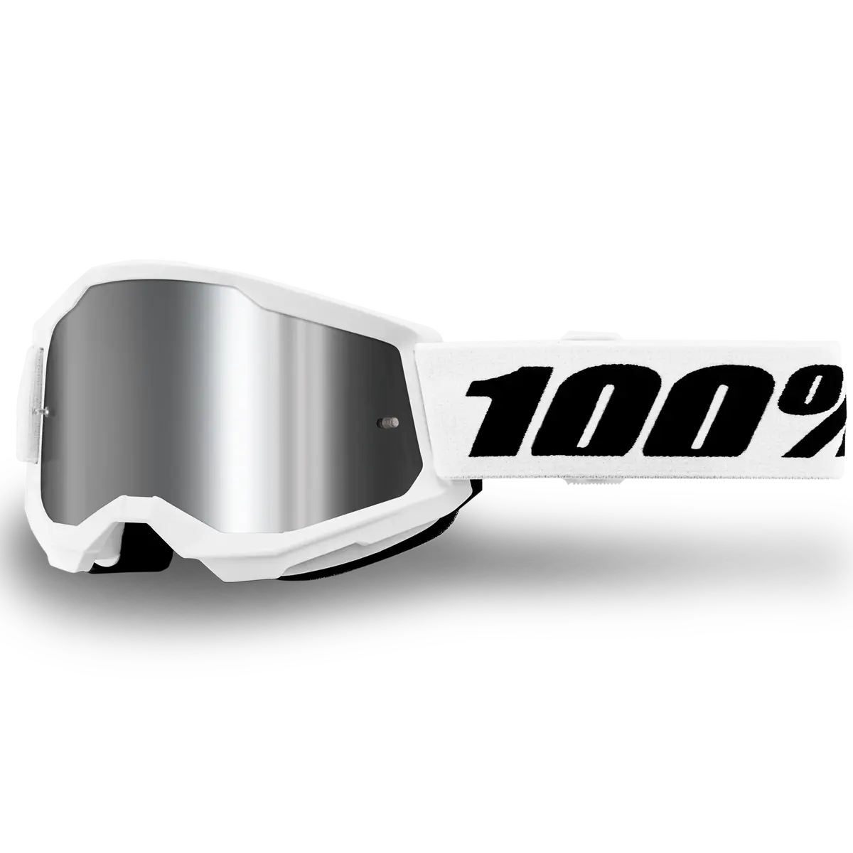 100% Strata 2 Goggles - White (Mirror Silver Lens) 1