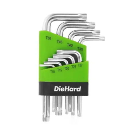 Diehard 9-Piece Short Arm Star Key Set With Security Shafts Dh50007 1