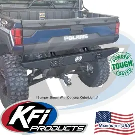 Kfi 101530 Rear Formed Bumper – Polaris Ranger 1000 / Xp 1000 / Crew (2018–2026) – Black Textured – Made In Usa 1