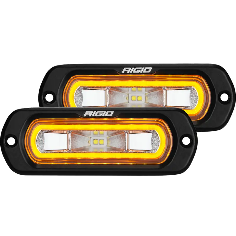 Rigid Industries | Sr-L Series Flush Mount Led Spreader Pair W/ Amber Halo - Universal 1