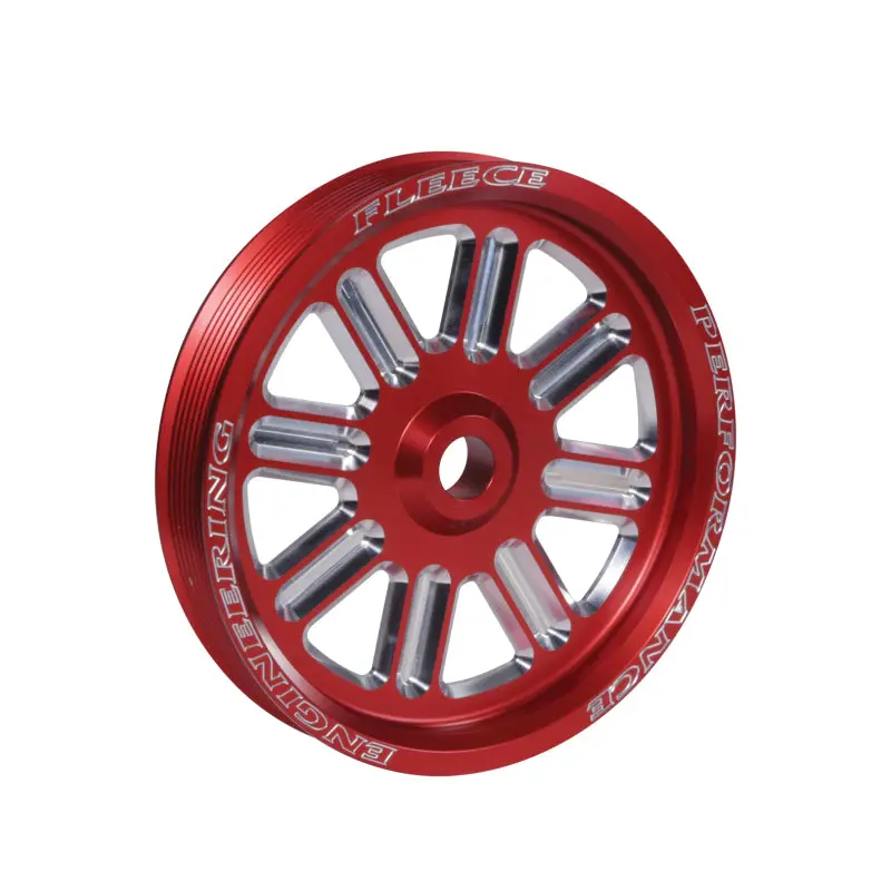 Fleece | Dodge Ram Cummins Dual Pump Spoke Pulley (For Use With Fpe Dual Pump Bracket) Red 1