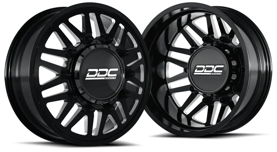 Ddc | Dually Wheels 94-18 Ram 92-10 Gm Aftermath Black / Milled 22X8.25 8X165 12.50 1