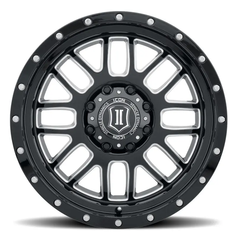 Icon Alpha 20X9 8X6.5In 19Mm Offset 5.75In Bs Gloss Black Milled Spokes Wheel 2