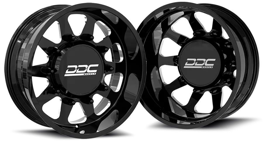 Ddc | Dually Wheels The Ten Forged 22X8.25 8X170 Black / Mill Ss Fronts 99-04 Ford F-350 1