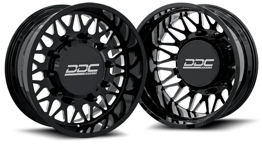 Ddc | Dually Wheels The Mesh Forged 22X8.25 8X170 Black / Mill Ss Fronts 99-04 Ford F-350 1