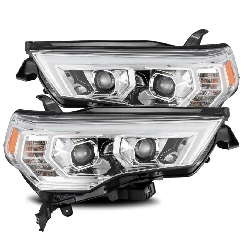 Alpharex 14-20 Toyota 4Runner Luxx Led Proj Headlights Plank Style Chrome W/Activ Light/Seq Signal 1