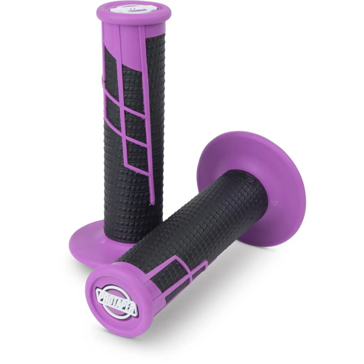 Protaper Clamp-On Half Waffle Grips (Neon Purple/Black) 1