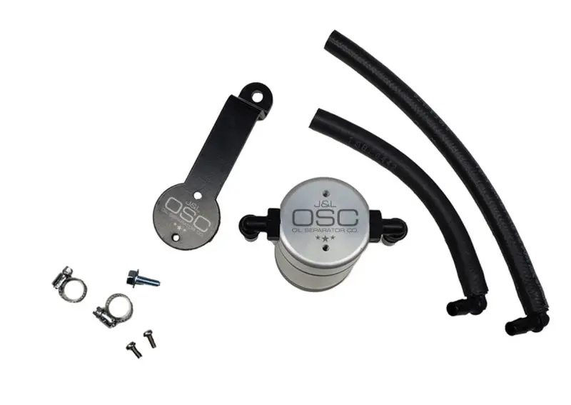 J&L | 2016-2023 Toyota Tacoma 3.5L Driver Side Oil Separator 3.0 - Clear Anodized 1