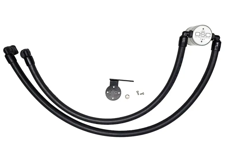 J&L | 2017-2022 Ford F-250 / F350 6.2L / 7.3L Gas Engine Passenger Side Oil Separator 3.0 - Clear Anodized 1