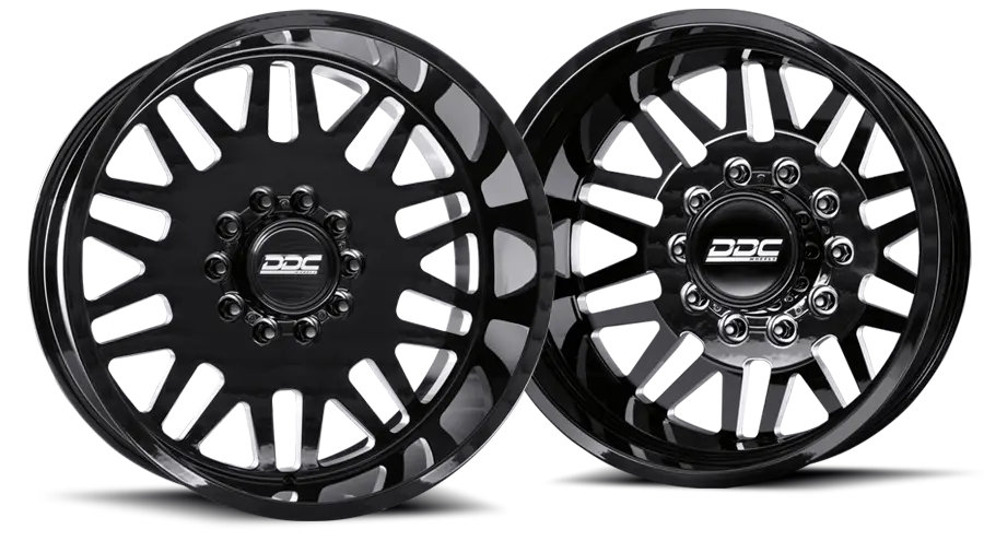 Ddc | Dually Wheels Aftermath Black / Mill 22X8.25 10X225 Ss Fronts 15-25 F-450 / F-550 Dodge Ram 08-25 4500 / 5500 1