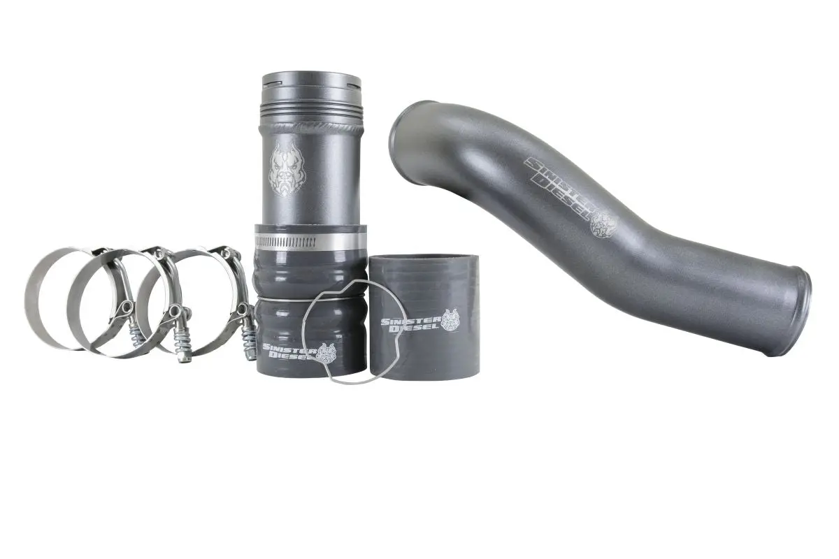 Sinister Diesel | 2011-2022 Ford 6.7L Power Stroke Hot Side Charge Pipe - Gray 1