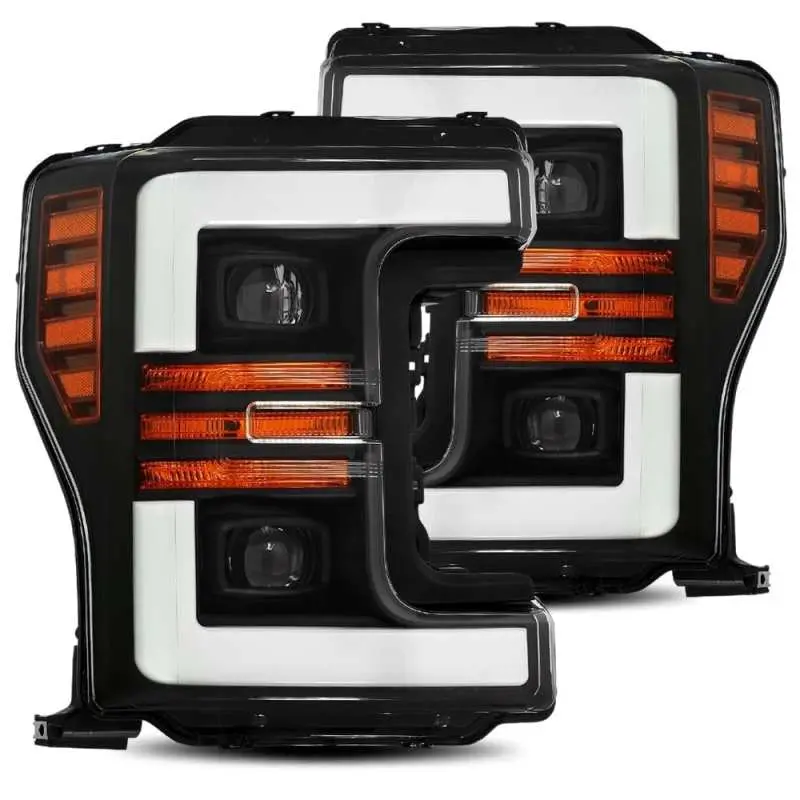 Alpharex 17-19 Ford F-250 Sd Pro-Series Proj Headlight Plnk Style Matte Blk W/Activ Light/Seq Signal 1