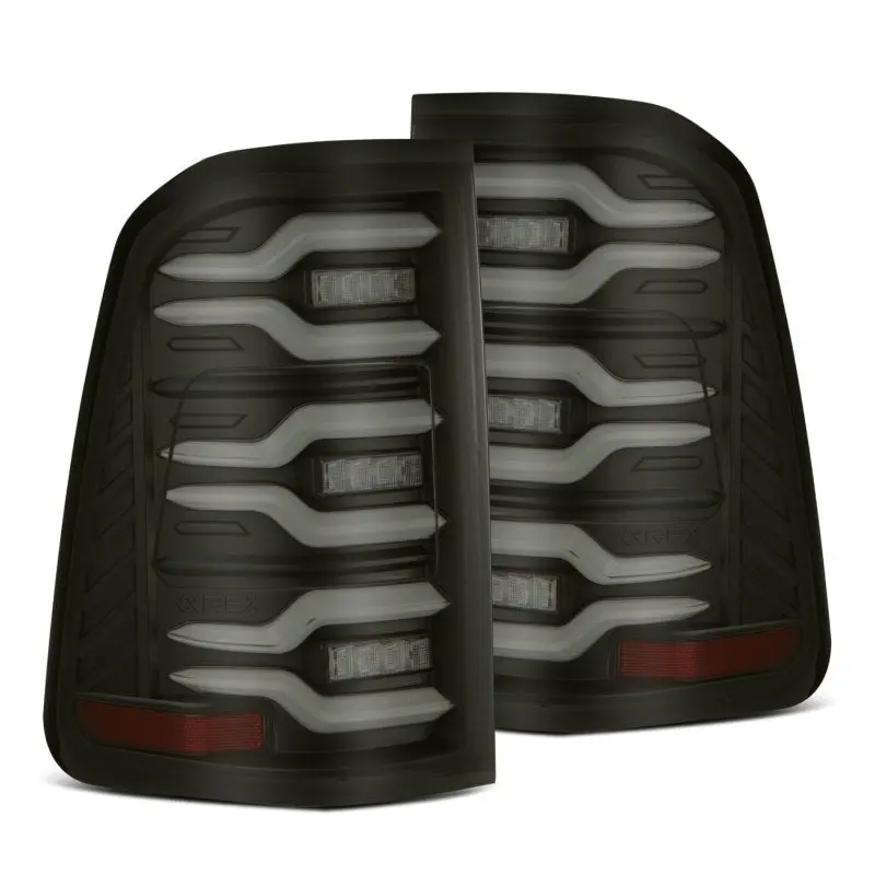 Alpharex 19-21 Dodge Ram 1500 Luxx-Series Led Tail Lights Black W/Activ Light/Seq Signal 1