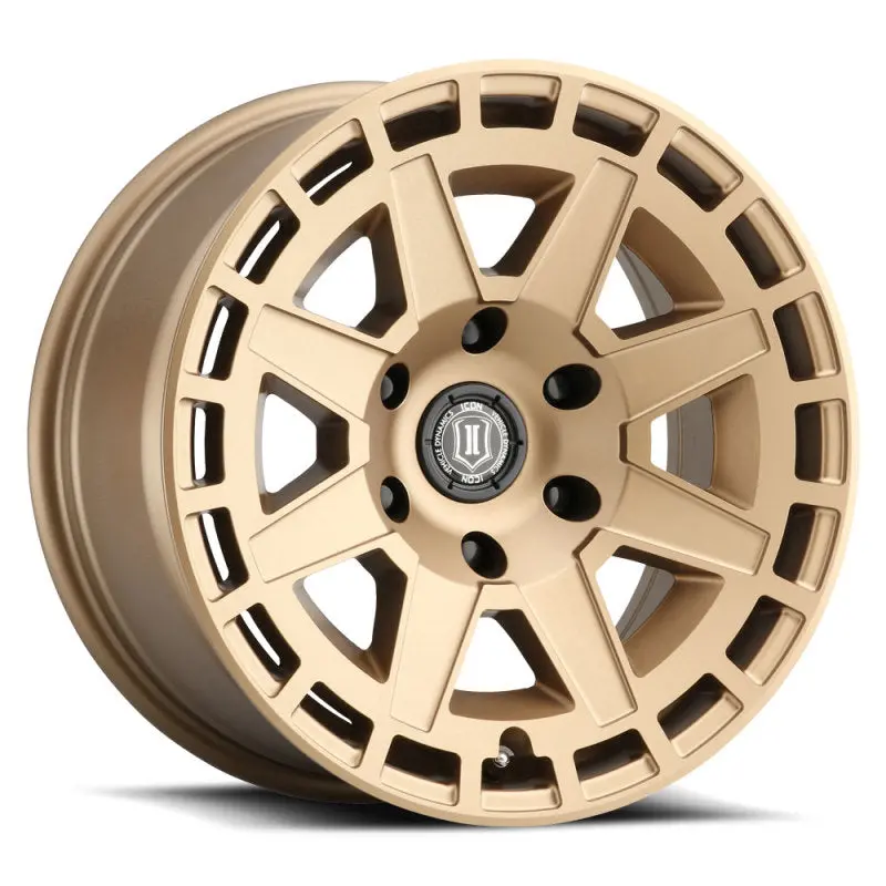 Icon Compass 17X8.5 6X135 6Mm Offset 5In Bs Satin Brass Wheel 1