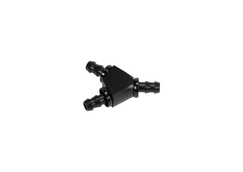 Fleece | Universal 3 / 8In Aluminum Y-Barbed Fitting (For -6 Pushlok Hose) - Black Anodized 1