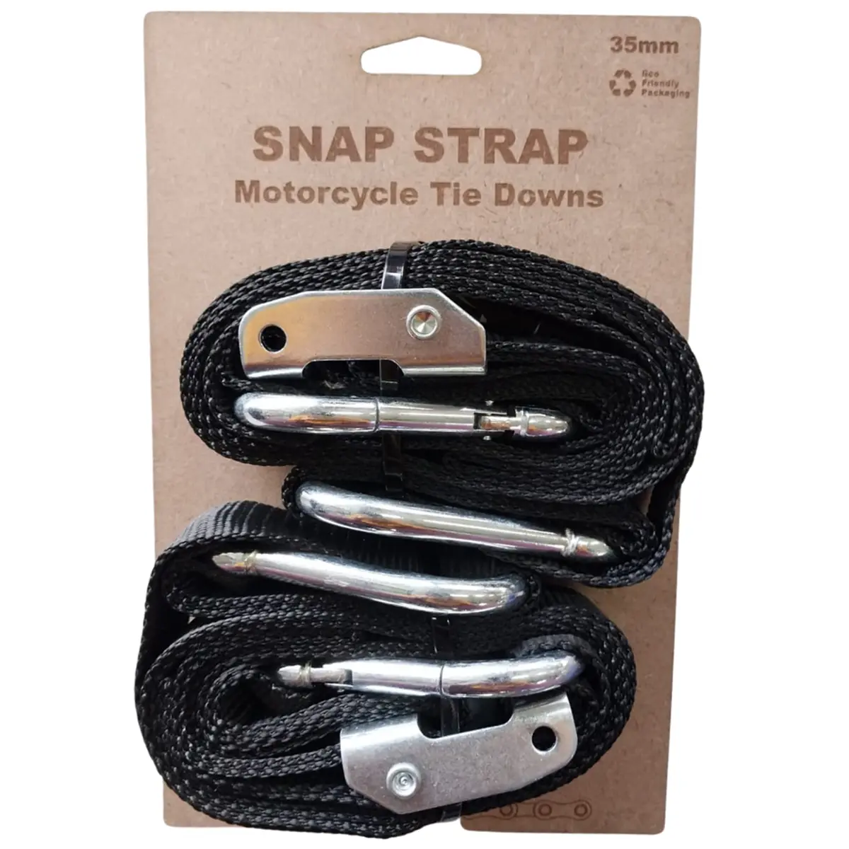 Snap Strap Soft Loop 35Mm Motorcycle Tie Downs (Black) 1