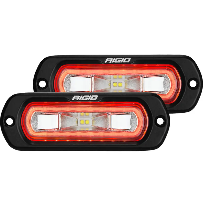 Rigid Industries | Sr-L Series Flush Mount Led Spreader Pair W/ Amber Halo - Universal 2