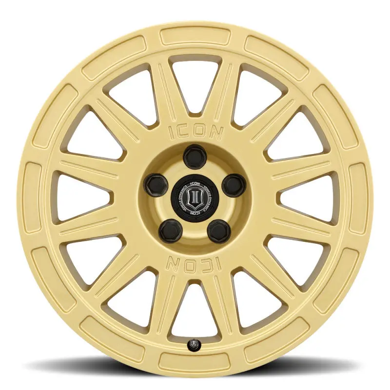 Icon Ricochet 15X7 5X100 15Mm Offset 4.6In Bs 56.1Mm Bore Gloss Gold Wheel 2