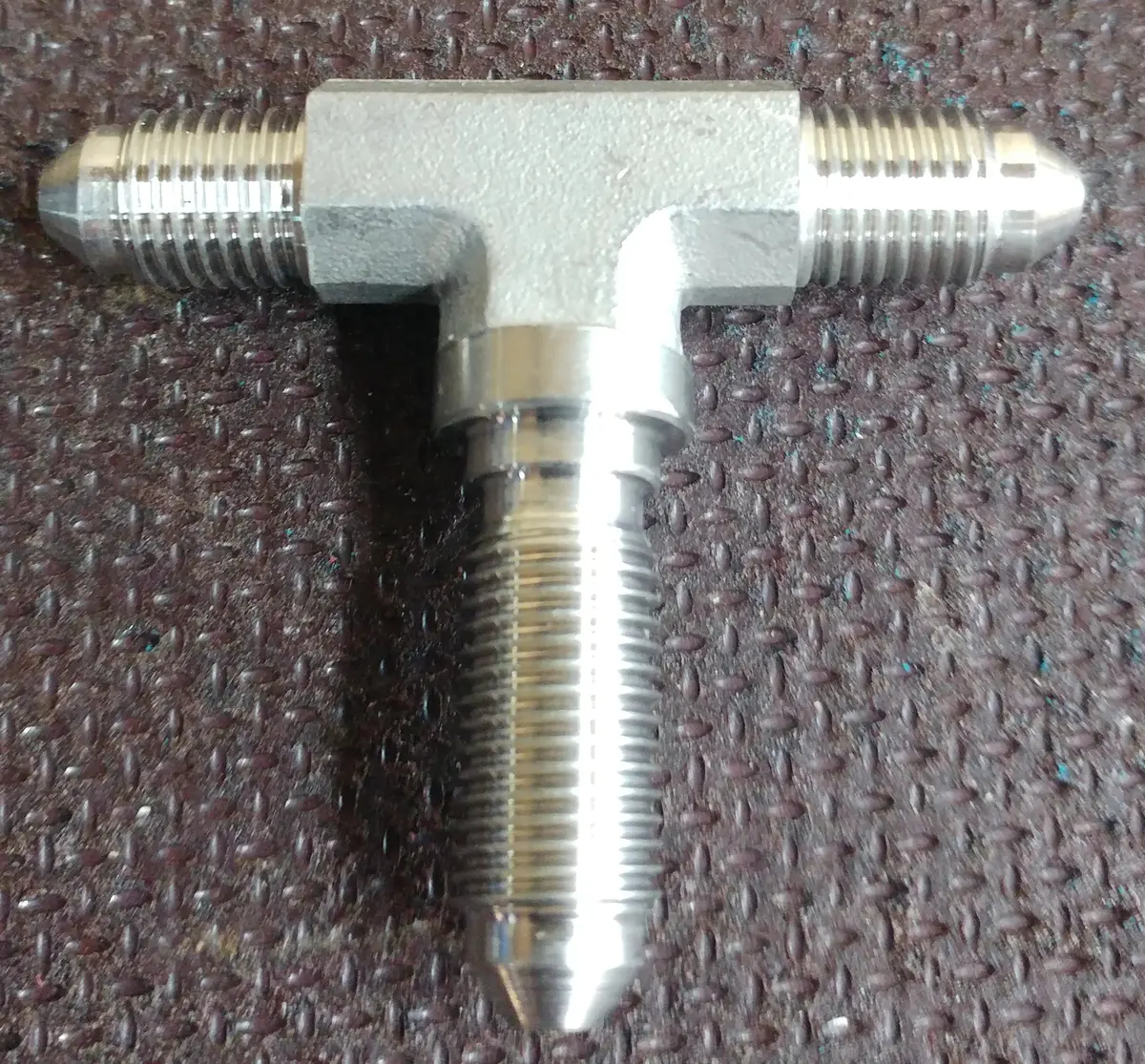 Stainless Steel Bulkhead Brake Fitting Tee 3/8" Unf 1