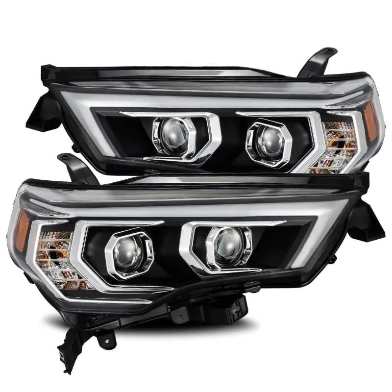 Alpharex 14-20 Toyota 4Runner Luxx Led Proj Headlights Plank Style Black W/Activ Light/Seq Signal 1