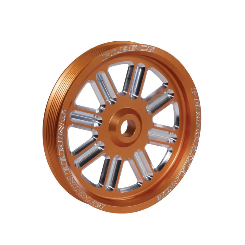 Fleece | Dodge Ram Cummins Dual Pump Spoke Pulley (For Use With Fpe Dual Pump Bracket) Orange 1