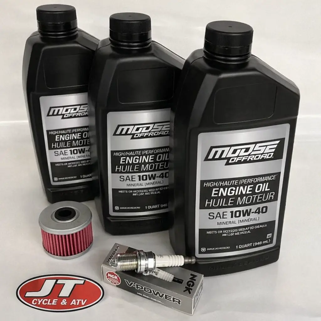 Honda Trx 420 Rancher Fe/Fm/Tm Manual Shift Oil Change Tune Up Kit – Ngk Spark Plug + Moose Oil + Hf113 Filter 1