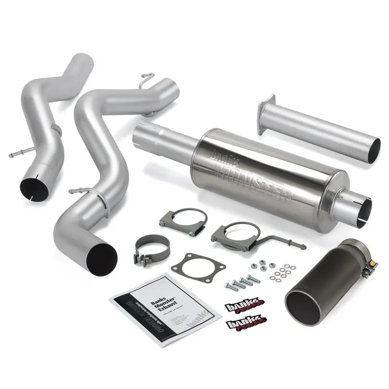 Banks Power | 2006-2007 Gm 6.6L Duramax Ecsb Monster Exhaust System - 4 Inch Ss Single Exhaust With Black Tip *Discontinued* 1
