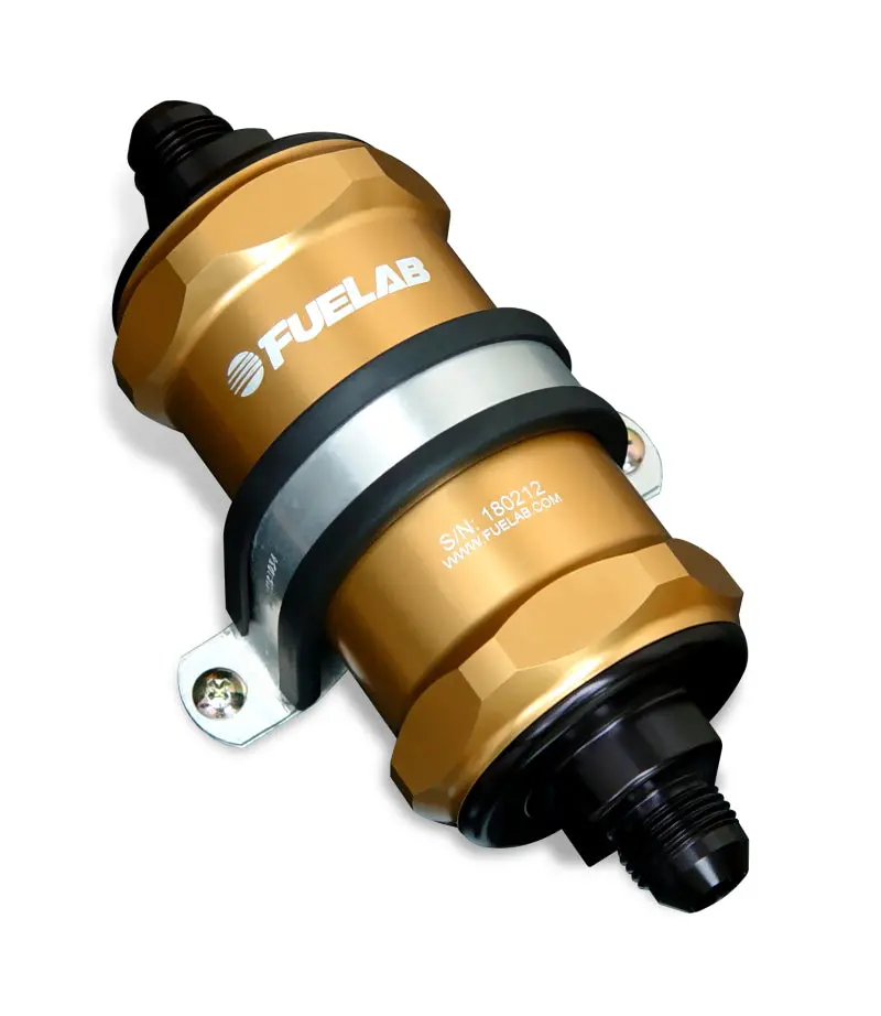 Fuelab 848 Inline Fuel Filter – -10An Inlet / -6An Outlet, 100-Micron Stainless Steel W/ Check Valve 1