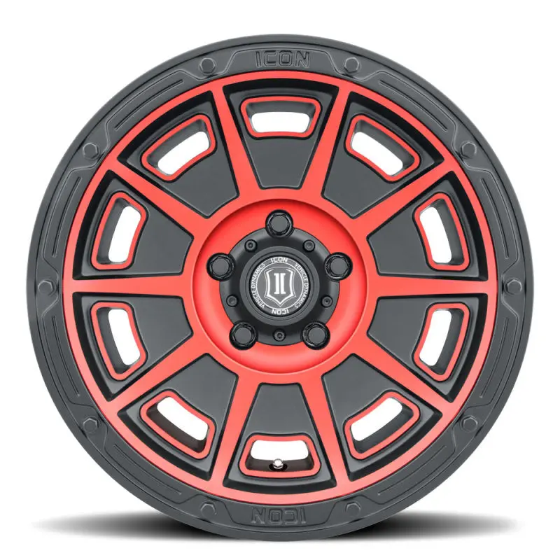 Icon Victory 17X8.5 6X135 6Mm Offset 5In Bs Satin Black W/Red Tint Wheel 2