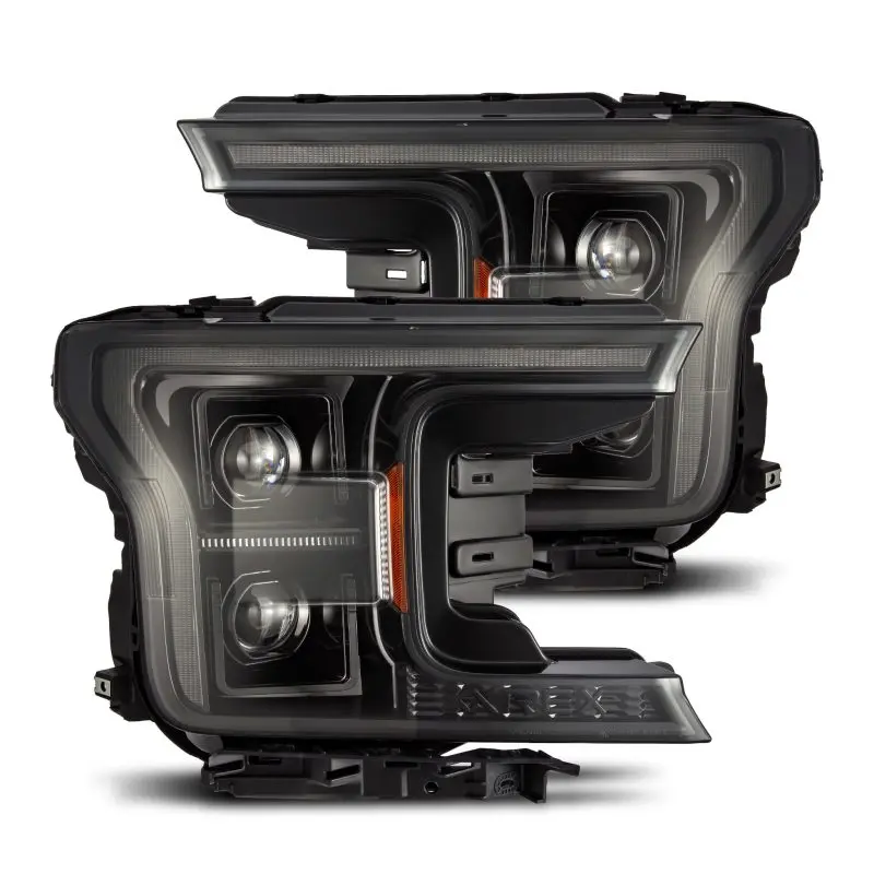 Alpharex 18-20 Ford F150 Pro-Series Headlight Alpha Black W/ Seq Signal & Drl 1