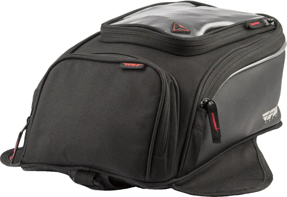 Fly Racing Small Tank Bag Black Motorcycle Atv Dual Sport Adv 7.5L Touch Screen Pocket Rain Cover 1