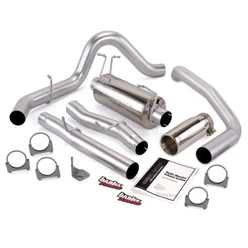 Banks Power | 2003-2007 Ford Excursion 6.0L Power Stroke Monster Exhaust System - 4 Inch Ss Single Exhaust With Chrome Tip *Discontinued* 1