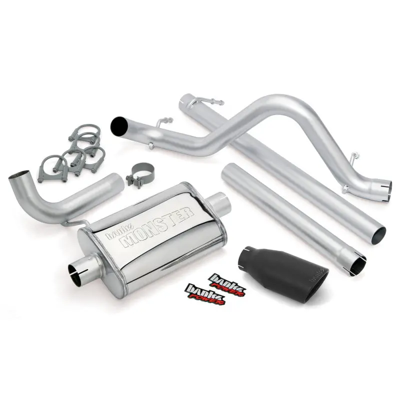 Banks Power | 2007-2011 Jeep 3.8L Wrangler Unlimited 4 Door Monster Exhaust System - 2.5 Inch Ss Single Exhaust With Black Tip 1