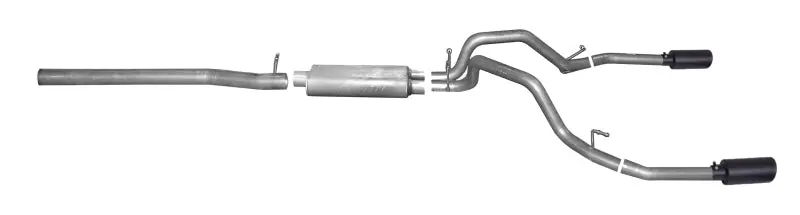 Gibson Black Elite Dual Split Cat-Back Exhaust System For 2014–2018 Gmc Sierra 1500 Denali 6.2L 1