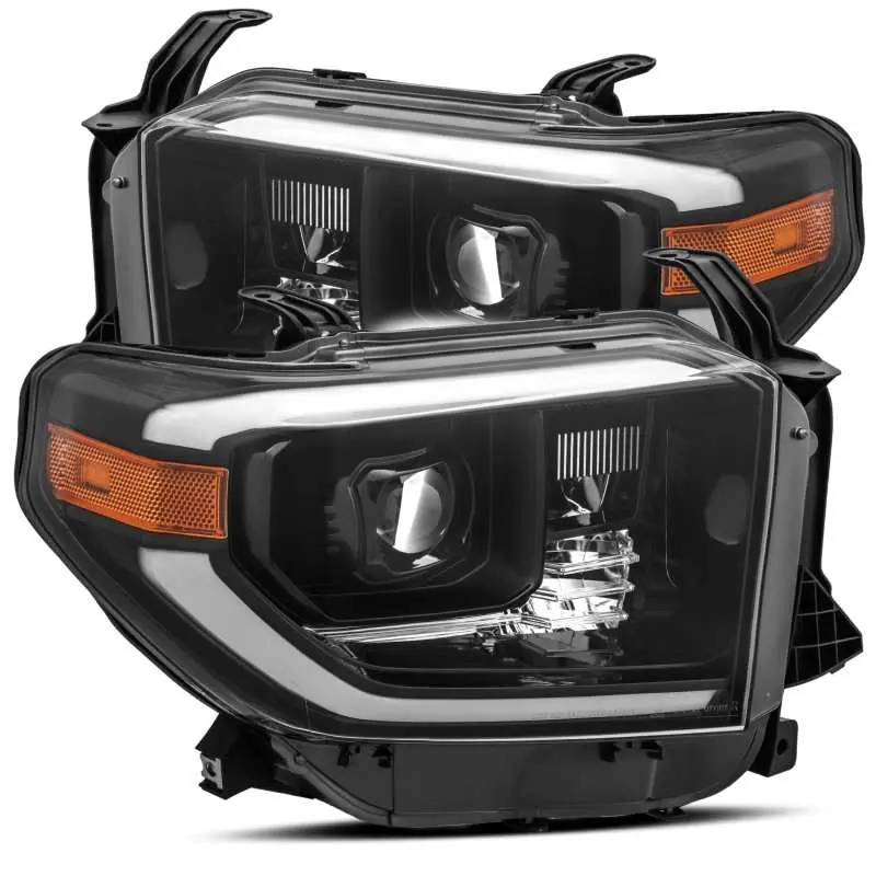 Alpharex 14-20 Toyota Tundra Pro-Series Projector Headlights Plank Style Alpha Black W/Activ Light 1