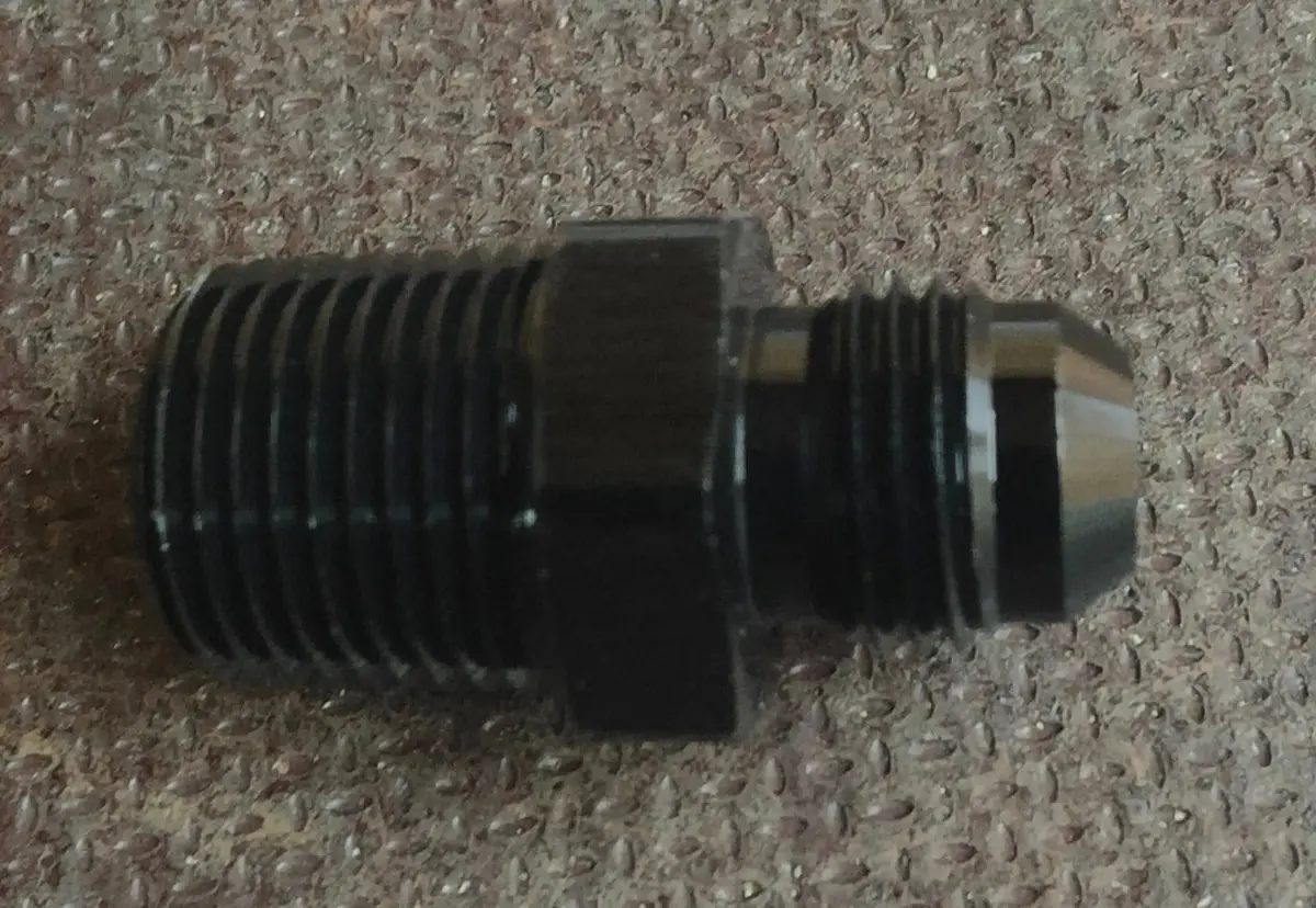 An6 To 3/8" Npt Straight Adapter Black 1
