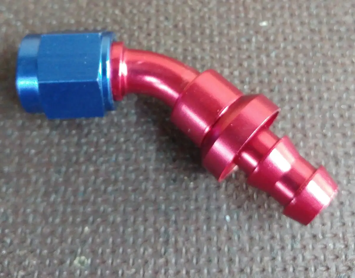 45° Bend Push On Push Lock Hose Fitting 1