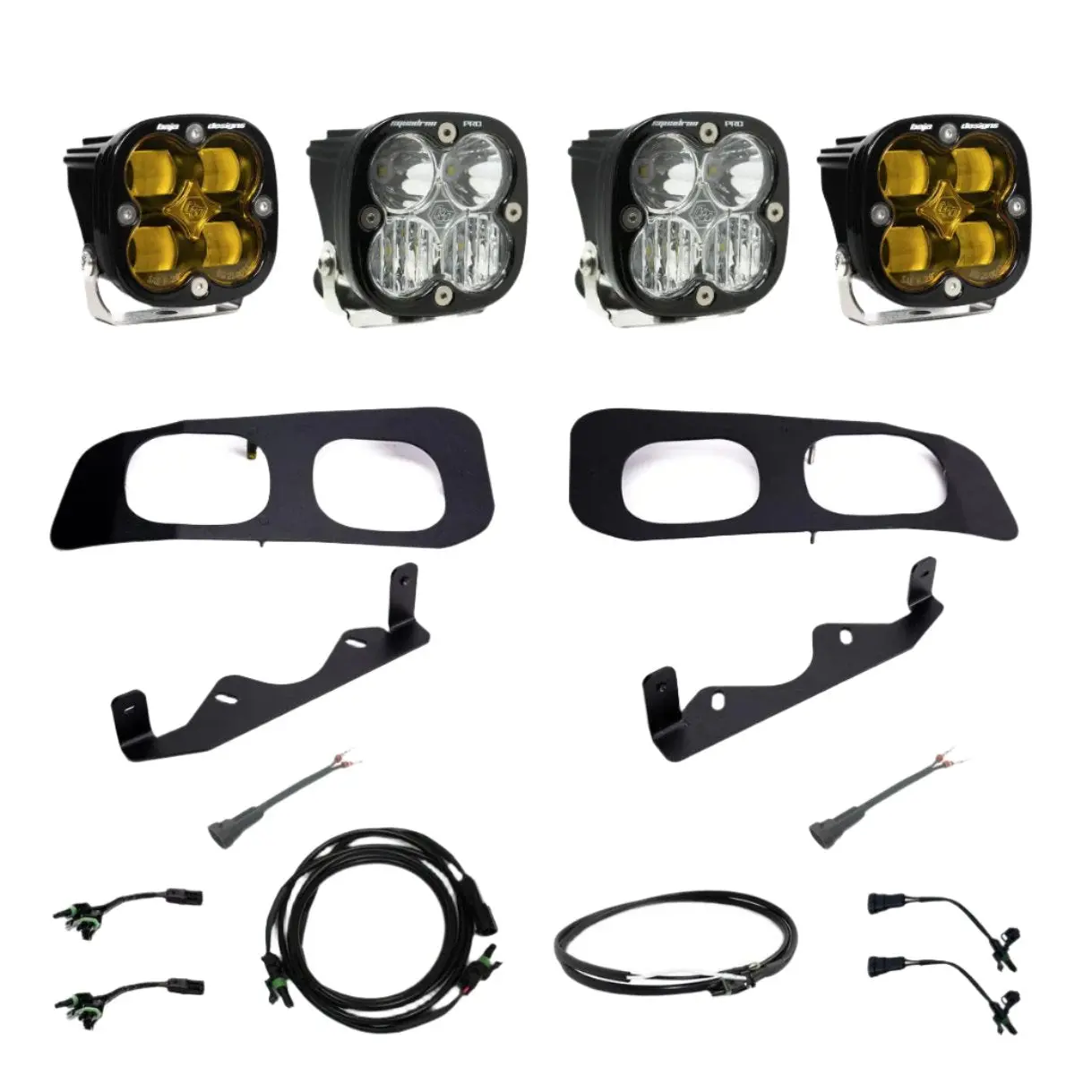 Baja Designs | 2023-2025 Ford Super Duty Squadron Sae/Pro Amber Fog Light Pocket Kit W/ Upfitter 1