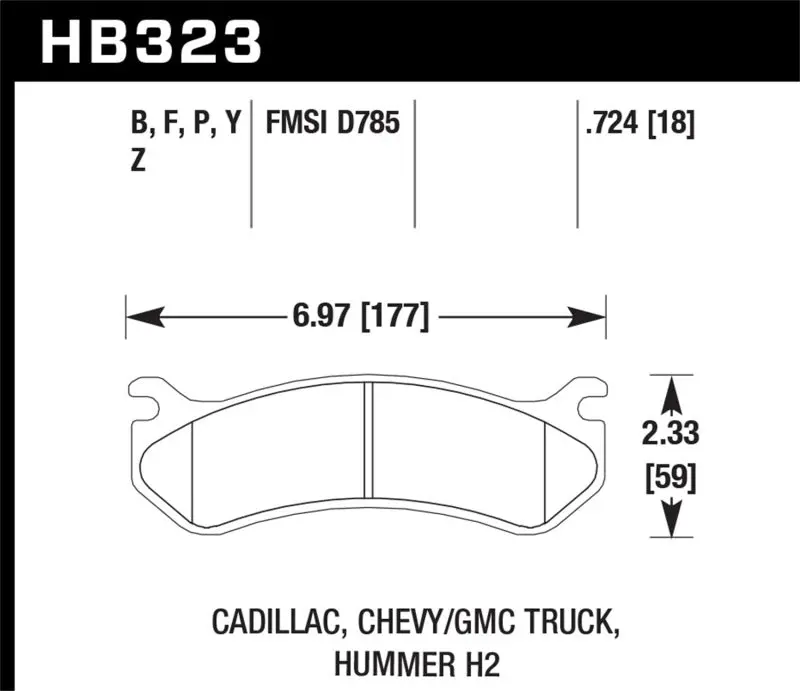 Hawk Street Rear Brake Pads For Chevrolet Avalanche 2500, Gmc Heavy-Duty Trucks, And Hummer H2 (2006) 2