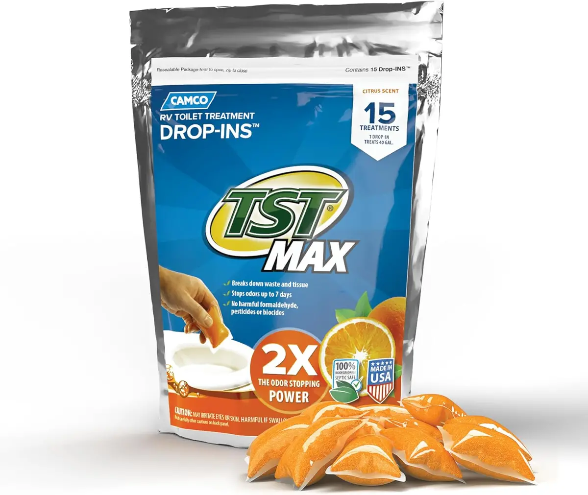 Camco Tst Max Camper / Rv Toilet Treatment Drop-Ins - 41189 1