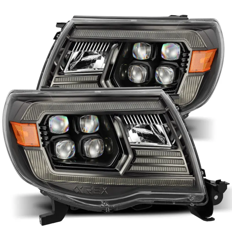 Alpharex 05-11 Toyota Tacoma Nova Led Projector Headlights Plank Style Black W/Activation Light/Drl 1