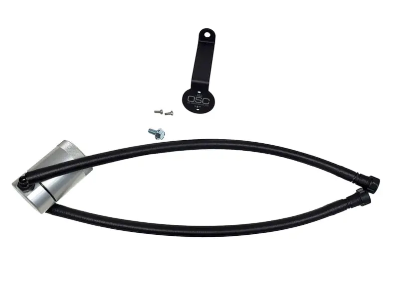 J&L | 2020-2026 Gm 2500 / 3500 6.6L Gas Engine Drivers Side Oil Separator 3.0 - Clear Anodized 1