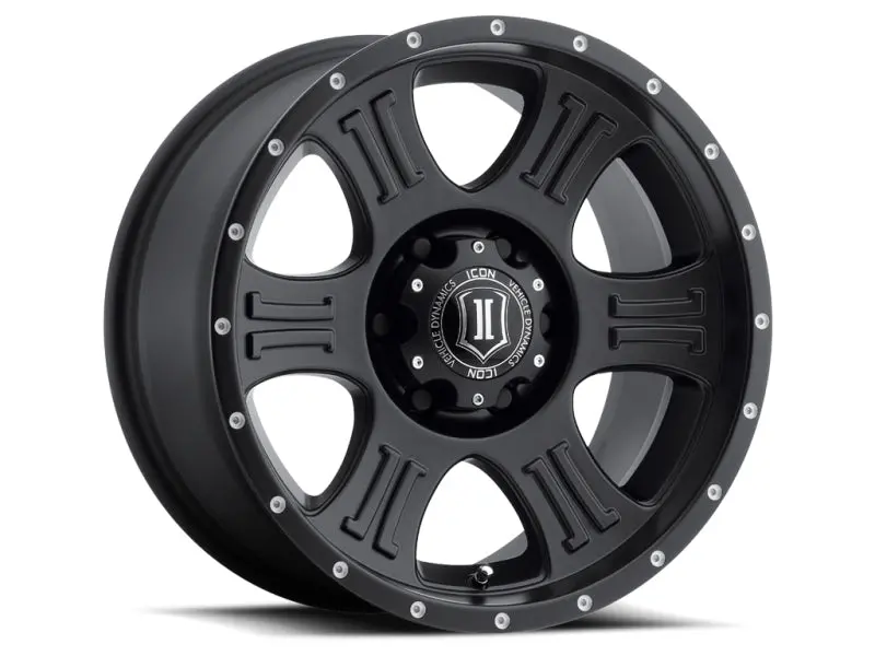 Icon Shield 17X8.5 5X5 0Mm Offset 4.75In Bs 71.5Mm Bore Satin Black Wheel 1