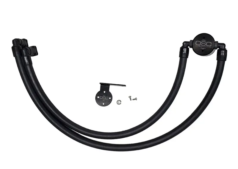 J&L | 2017-2022 Ford F-250 / F350 6.2L / 7.3L Gas Engine Passenger Side Oil Separator 3.0 - Black Anodized 1