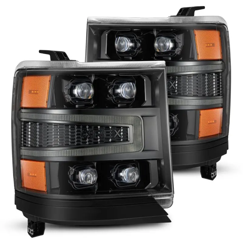 Alpharex 16-18 Chevy 1500Hd Nova-Series Led Proj Headlights Alpha Blk W/Activ Light/Seq Signal & Drl 1