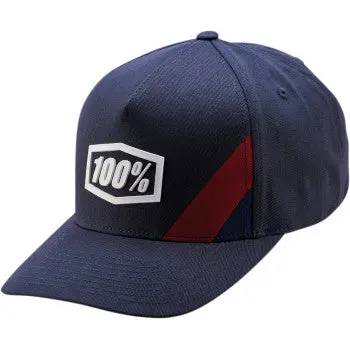 100% X‑Fit Cornerstone Snapback Hat – Steel Navy Blue  Classic Moto Lifestyle Cap 1