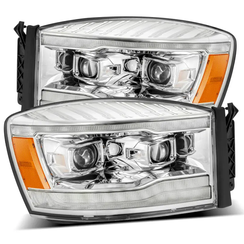 Alpharex 06-08 Dodge Ram 1500Hd Pro-Series Projector Headlights Plank Style Chrome W/Seq Signal/Drl 1