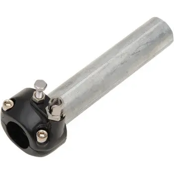 Emgo British Style 7/8" Single Cable Pull Throttle Assembly – Black – Complete Motorcycle Throttle Tube 1